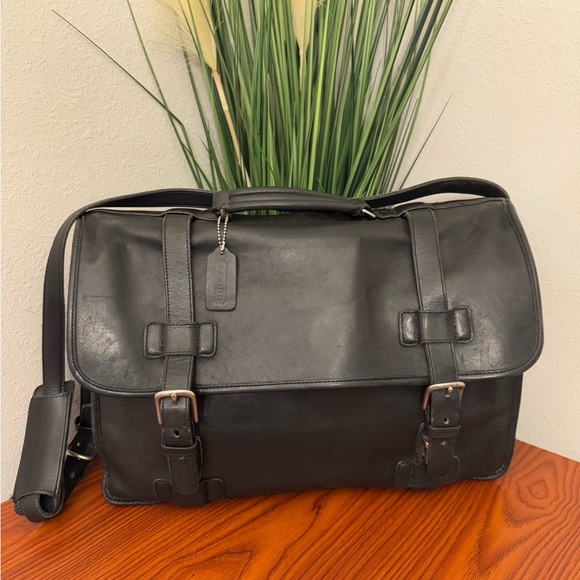 Vintage Coach Madison British Black Leather Briefcase/Laptop Bag #5325 - Picture 1 of 12